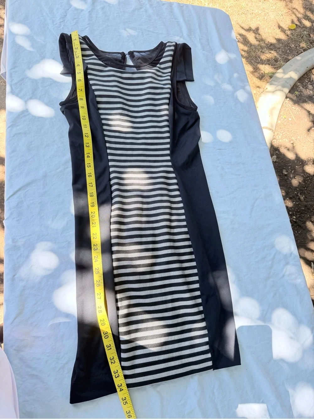 bebe Black and White Striped Sheath Mini Dress - Picture 3 of 5